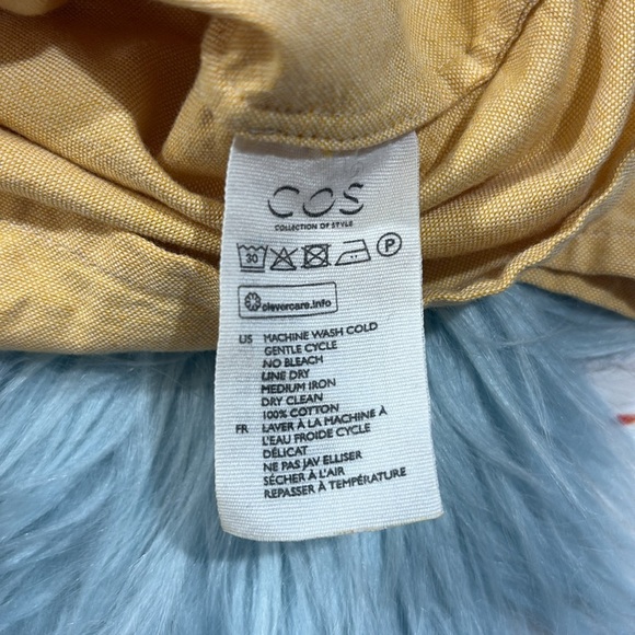 COS Orange Ruffle Neck Poplin Cotton Long Sleeve Top - Picture 8 of 8